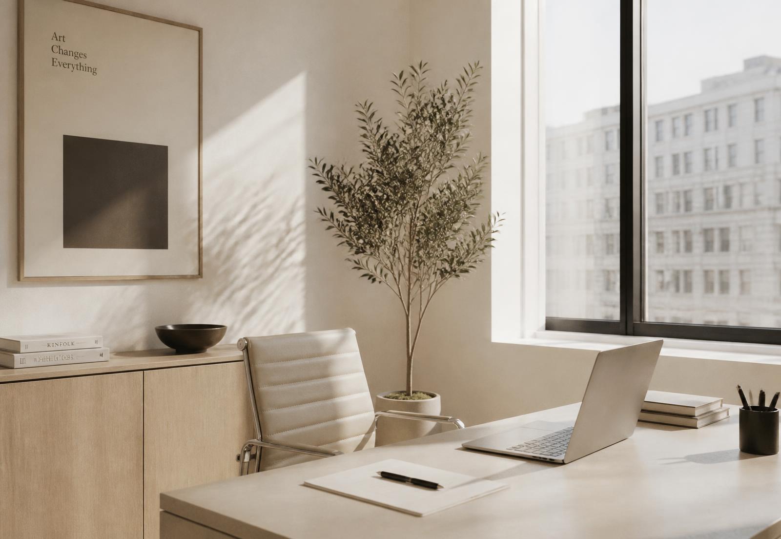 Bureau lumineux et épuré